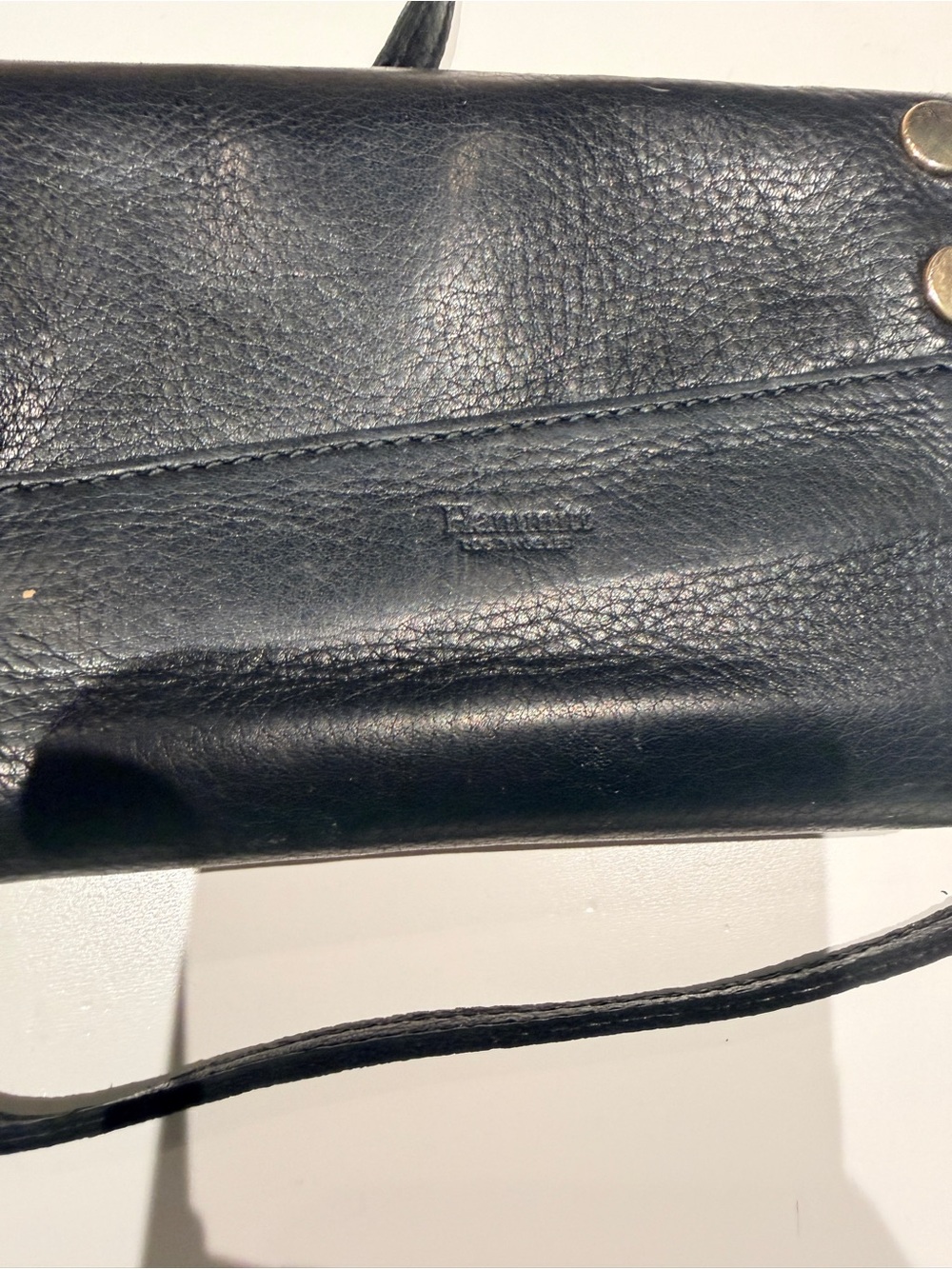 Hammit Black Leather Crossbody Wallet with Gold Stud Accents. - Picture 6 of 8
